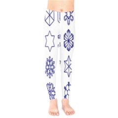 Various Types Of Snowflakes Kids  Classic Winter Leggings