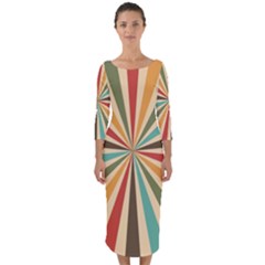 Vintage Abstract Background Quarter Sleeve Midi Bodycon Dress by artworkshop