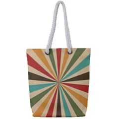 Vintage Abstract Background Full Print Rope Handle Tote (small) by artworkshop