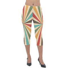 Vintage Abstract Background Lightweight Velour Capri Leggings  by artworkshop