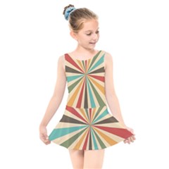 Vintage Abstract Background Kids  Skater Dress Swimsuit