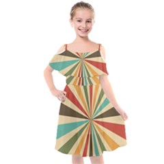 Vintage Abstract Background Kids  Cut Out Shoulders Chiffon Dress by artworkshop