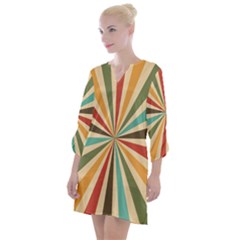 Vintage Abstract Background Open Neck Shift Dress