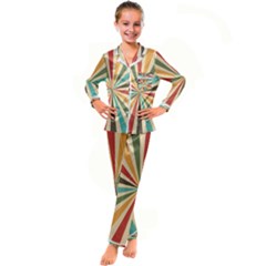 Vintage Abstract Background Kid s Satin Long Sleeve Pajamas Set by artworkshop