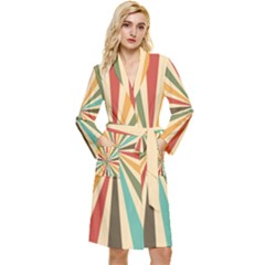 Vintage Abstract Background Long Sleeve Velour Robe