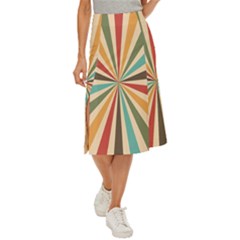 Vintage Abstract Background Midi Panel Skirt