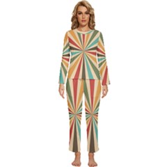 Vintage Abstract Background Womens  Long Sleeve Lightweight Pajamas Set