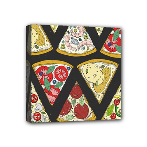 Vector-seamless-pattern-with-italian-pizza-top-view Mini Canvas 4  X 4  (stretched) by Pakemis