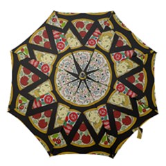 Vector-seamless-pattern-with-italian-pizza-top-view Hook Handle Umbrellas (Small)