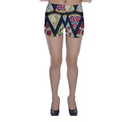 Vector-seamless-pattern-with-italian-pizza-top-view Skinny Shorts