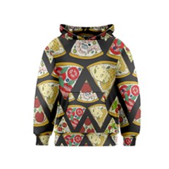 Vector-seamless-pattern-with-italian-pizza-top-view Kids  Pullover Hoodie