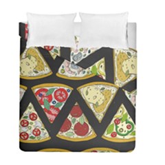 Vector-seamless-pattern-with-italian-pizza-top-view Duvet Cover Double Side (full/ Double Size) by Pakemis