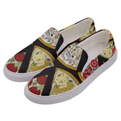 Vector-seamless-pattern-with-italian-pizza-top-view Men s Canvas Slip Ons