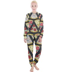 Vector-seamless-pattern-with-italian-pizza-top-view Women s Lounge Set