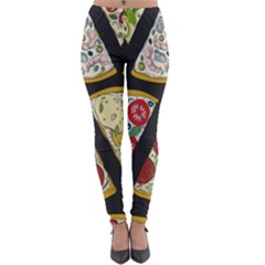 Vector-seamless-pattern-with-italian-pizza-top-view Lightweight Velour Leggings