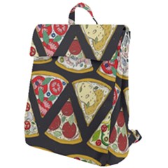 Vector-seamless-pattern-with-italian-pizza-top-view Flap Top Backpack