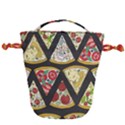 Vector-seamless-pattern-with-italian-pizza-top-view Drawstring Bucket Bag View2