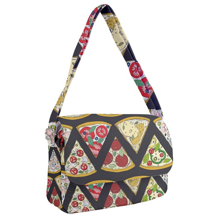 Vector-seamless-pattern-with-italian-pizza-top-view Courier Bag