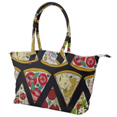 Vector-seamless-pattern-with-italian-pizza-top-view Canvas Shoulder Bag