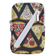 Vector-seamless-pattern-with-italian-pizza-top-view Belt Pouch Bag (Large)