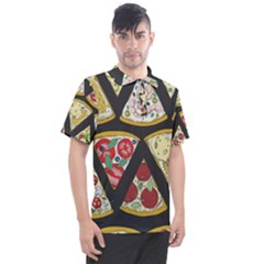 Vector-seamless-pattern-with-italian-pizza-top-view Men s Polo Tee by Pakemis