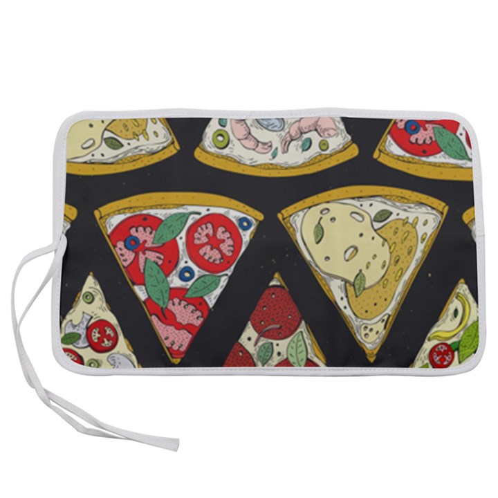 Vector-seamless-pattern-with-italian-pizza-top-view Pen Storage Case (M)