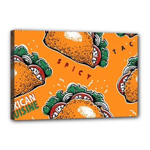 Seamless Pattern With Taco Canvas 18  X 12  (stretched) by Pakemis