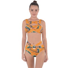 Seamless Pattern With Taco Bandaged Up Bikini Set  by Pakemis