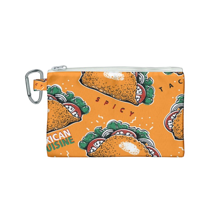 Seamless pattern with taco Canvas Cosmetic Bag (Small)