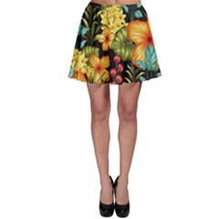 Fabulous Colorful Floral Seamless Skater Skirt by Pakemis