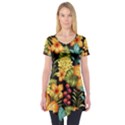 Fabulous colorful floral seamless Short Sleeve Tunic  View1