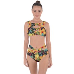 Fabulous Colorful Floral Seamless Bandaged Up Bikini Set  by Pakemis