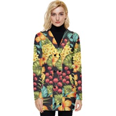 Fabulous Colorful Floral Seamless Button Up Hooded Coat 