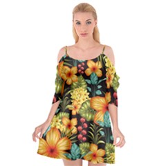 Fabulous Colorful Floral Seamless Cutout Spaghetti Strap Chiffon Dress by Pakemis