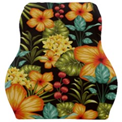 Fabulous Colorful Floral Seamless Car Seat Velour Cushion  by Pakemis