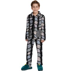 Seamless Pattern With Interweaving Braids Kids  Long Sleeve Velvet Pajamas Set by Pakemis