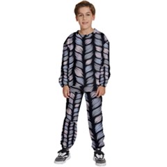 Seamless Pattern With Interweaving Braids Kids  Sweatshirt Set