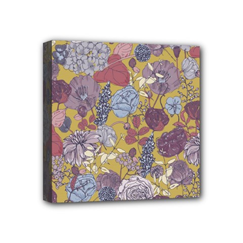 Floral Seamless Pattern With Flowers Vintage Background Colorful Illustration Mini Canvas 4  X 4  (stretched) by Pakemis