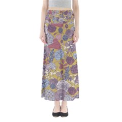 Floral Seamless Pattern With Flowers Vintage Background Colorful Illustration Full Length Maxi Skirt by Pakemis