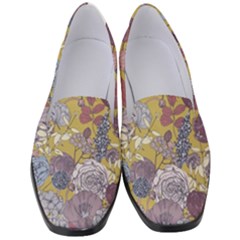 Floral Seamless Pattern With Flowers Vintage Background Colorful Illustration Women s Classic Loafer Heels by Pakemis