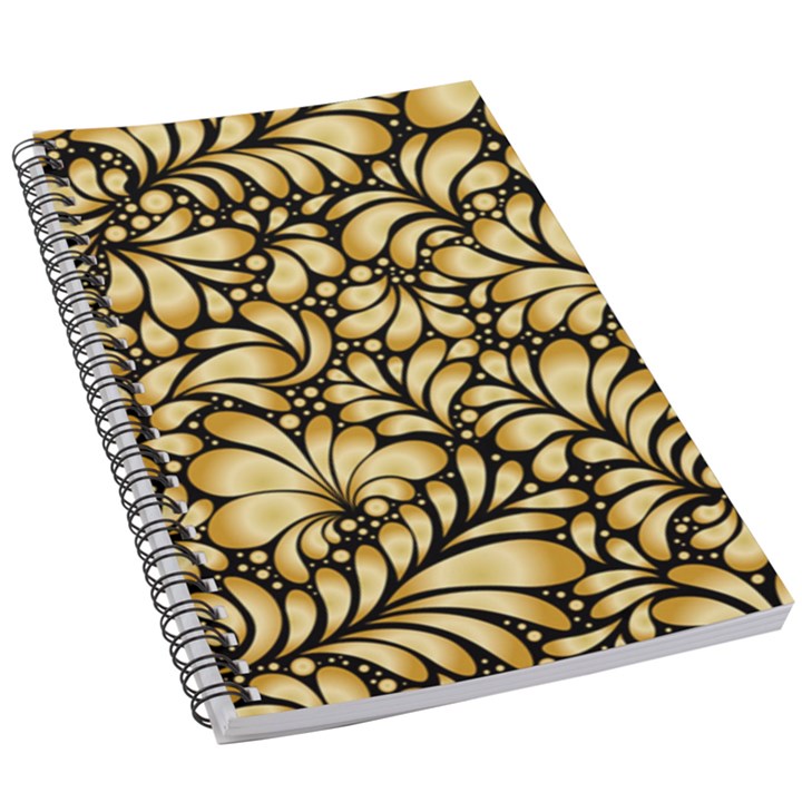 Damask-teardrop-gold-ornament-seamless-pattern 5.5  x 8.5  Notebook