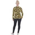 Damask-teardrop-gold-ornament-seamless-pattern Velvet Zip Up Jacket View2