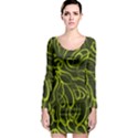 Green-abstract-stippled-repetitive-fashion-seamless-pattern Long Sleeve Bodycon Dress View1