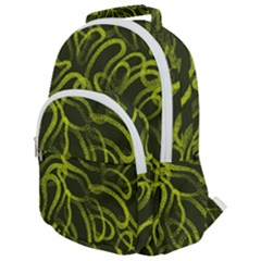 Green-abstract-stippled-repetitive-fashion-seamless-pattern Rounded Multi Pocket Backpack by Pakemis