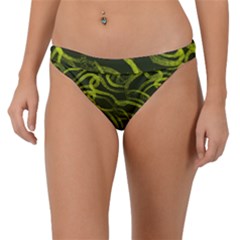 Green-abstract-stippled-repetitive-fashion-seamless-pattern Band Bikini Bottom by Pakemis