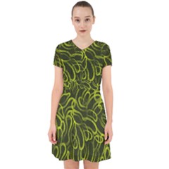 Green-abstract-stippled-repetitive-fashion-seamless-pattern Adorable In Chiffon Dress by Pakemis