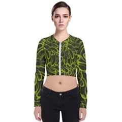 Green-abstract-stippled-repetitive-fashion-seamless-pattern Long Sleeve Zip Up Bomber Jacket by Pakemis