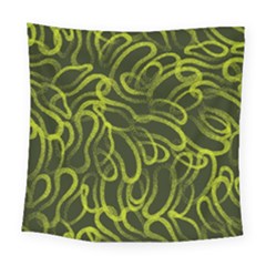 Green-abstract-stippled-repetitive-fashion-seamless-pattern Square Tapestry (large) by Pakemis