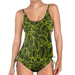 Green-abstract-stippled-repetitive-fashion-seamless-pattern Tankini Set by Pakemis