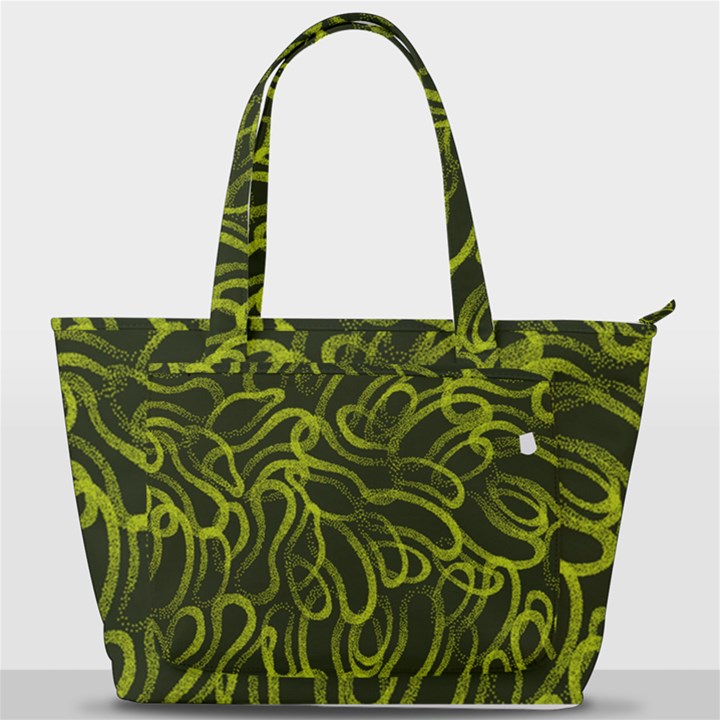 Green-abstract-stippled-repetitive-fashion-seamless-pattern Back Pocket Shoulder Bag 